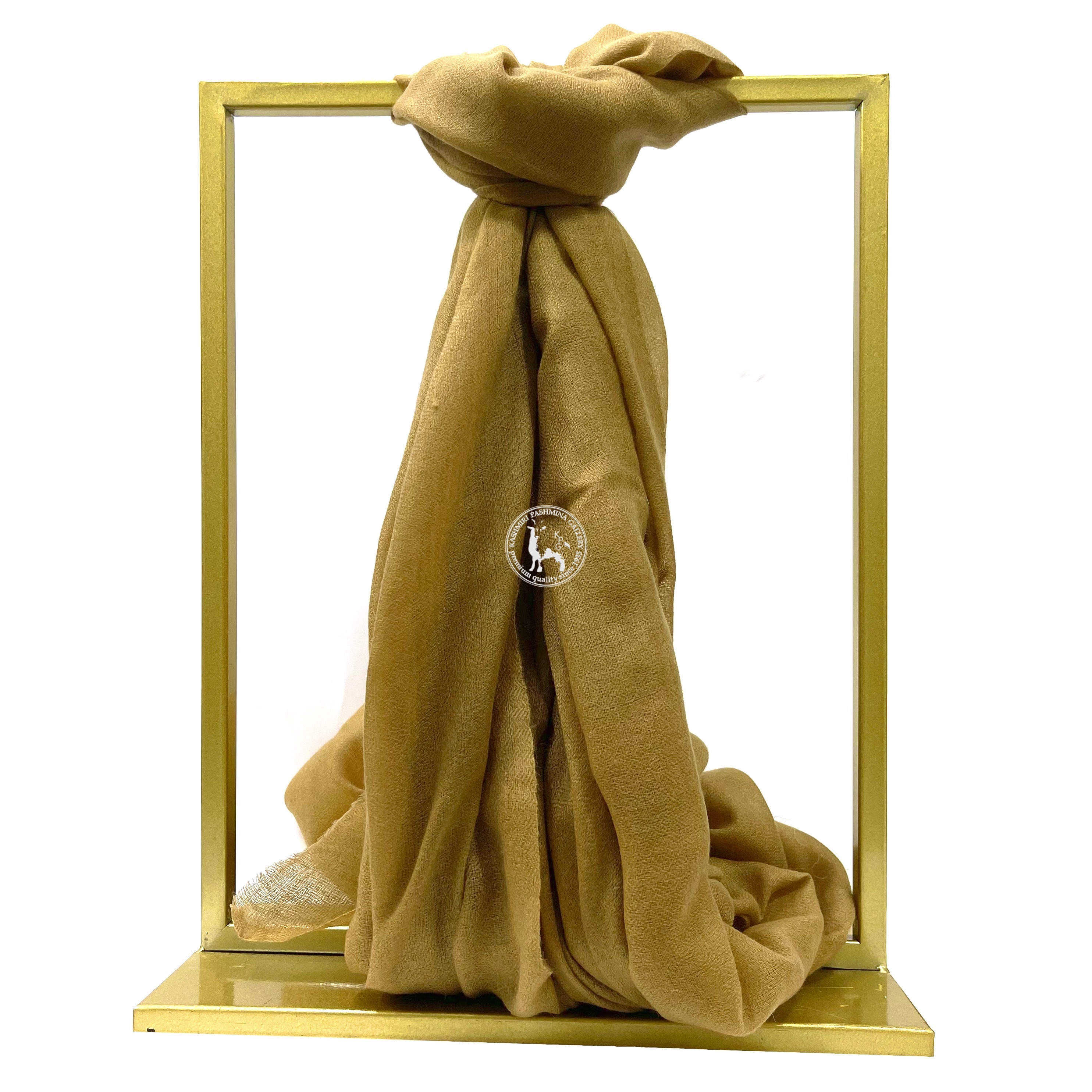 深金菊色喀什米爾手工編織 Shahmina羊絨披肩圍巾