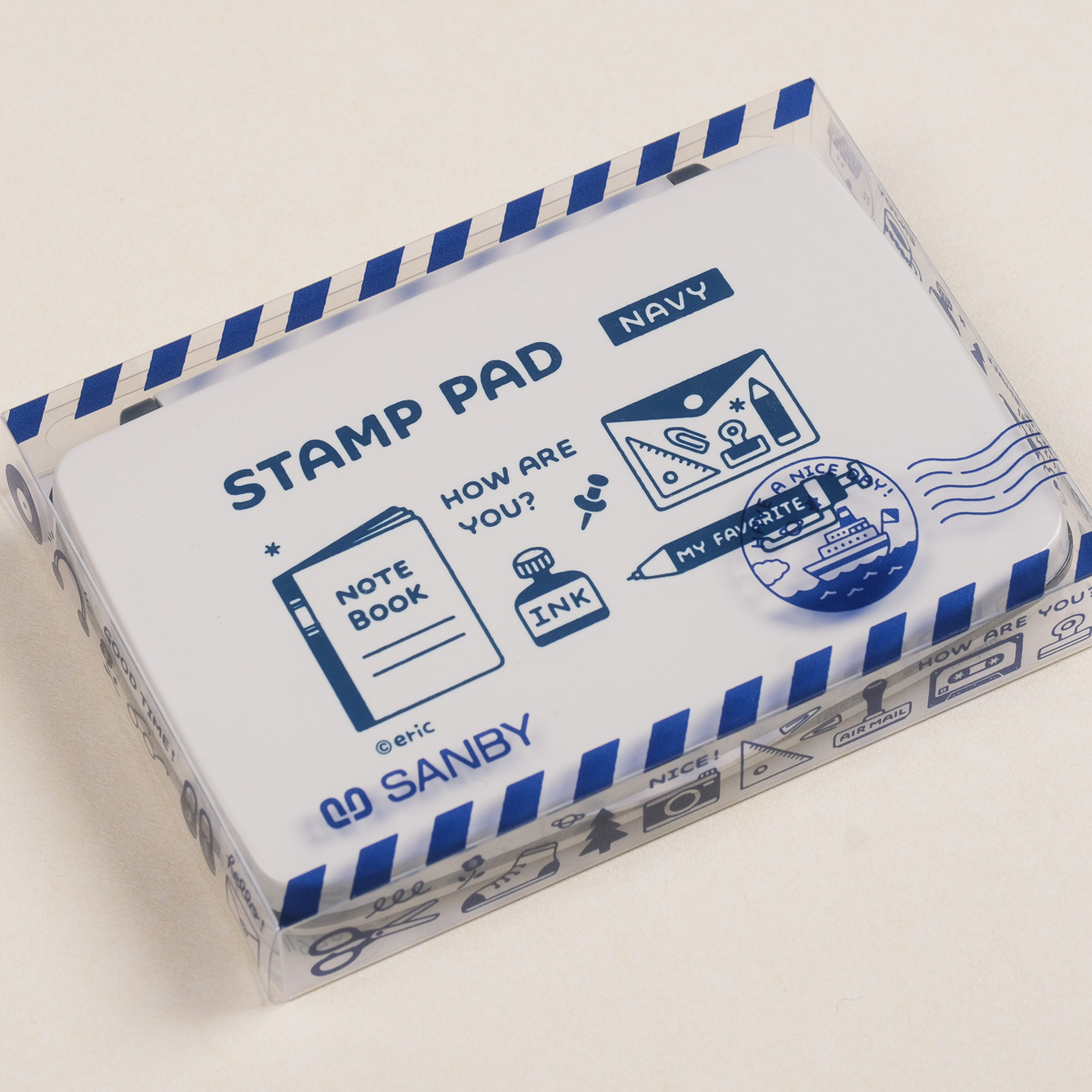 【SANBY × eric 聯名印台 2025】海軍藍色 NAVY 油性印台｜SANBY / JAPAN