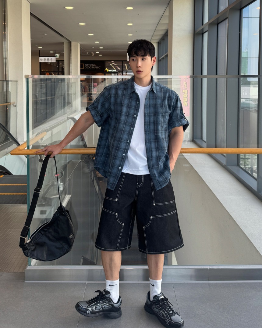 Nop 車線百慕達牛仔短褲