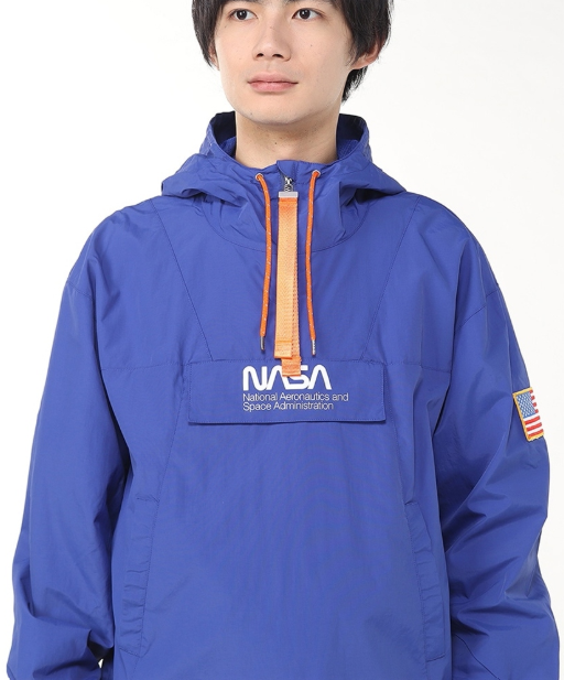 CHUMS × NASA Men’s Space Hoodie – Blue | Half-Zip Pullover Hoodie with Space-Themed Design JUN25