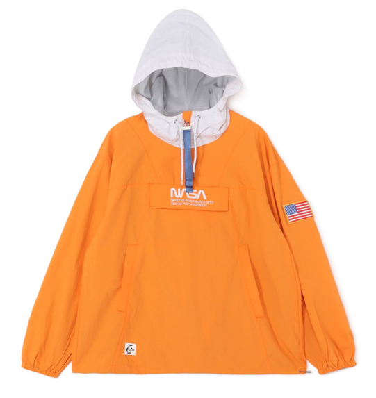 CHUMS × NASA Men’s Space Hoodie – Orange  | Half-Zip Pullover Hoodie with Space-Themed Design JUN25