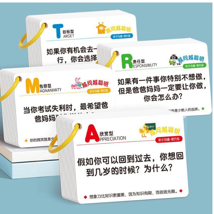 越问越聪明认知卡儿童亲子沟通卡牌（4款320个场景）