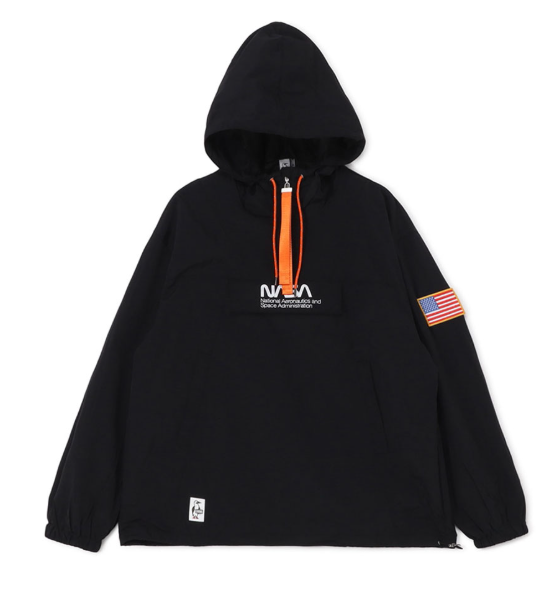 CHUMS × NASA Men’s Space Hoodie – Black | Limited Half-Zip Pullover Hoodie with Space-Themed Design JUN25