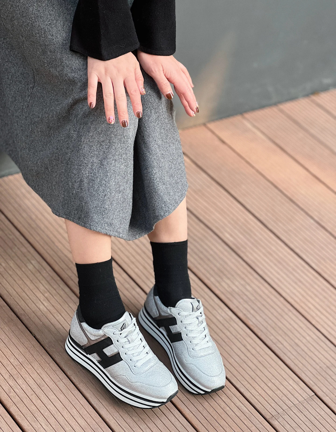 Tod's Hogan Midi Platform women sneaker silver