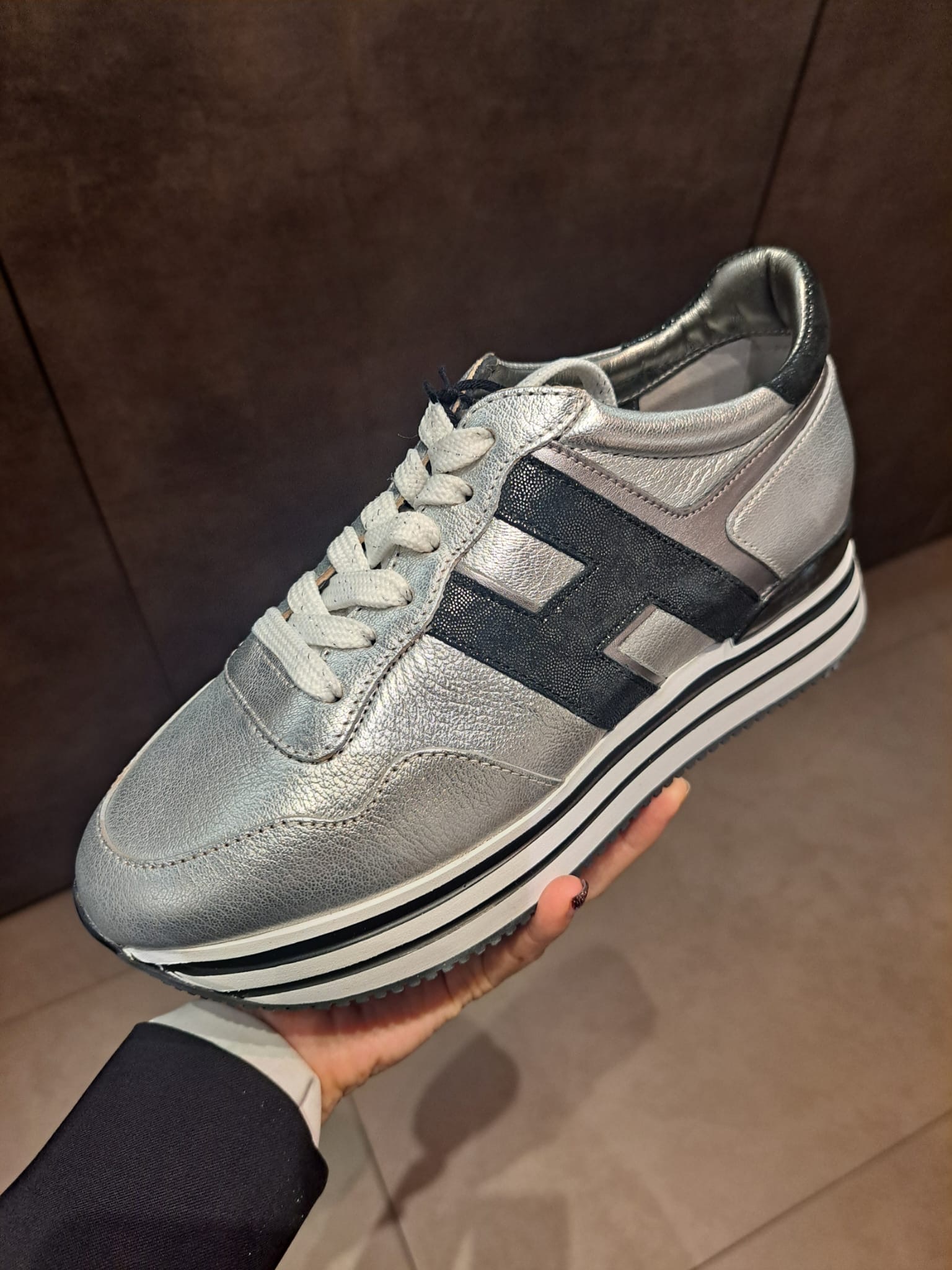 Tod's Hogan Midi Platform women sneaker silver