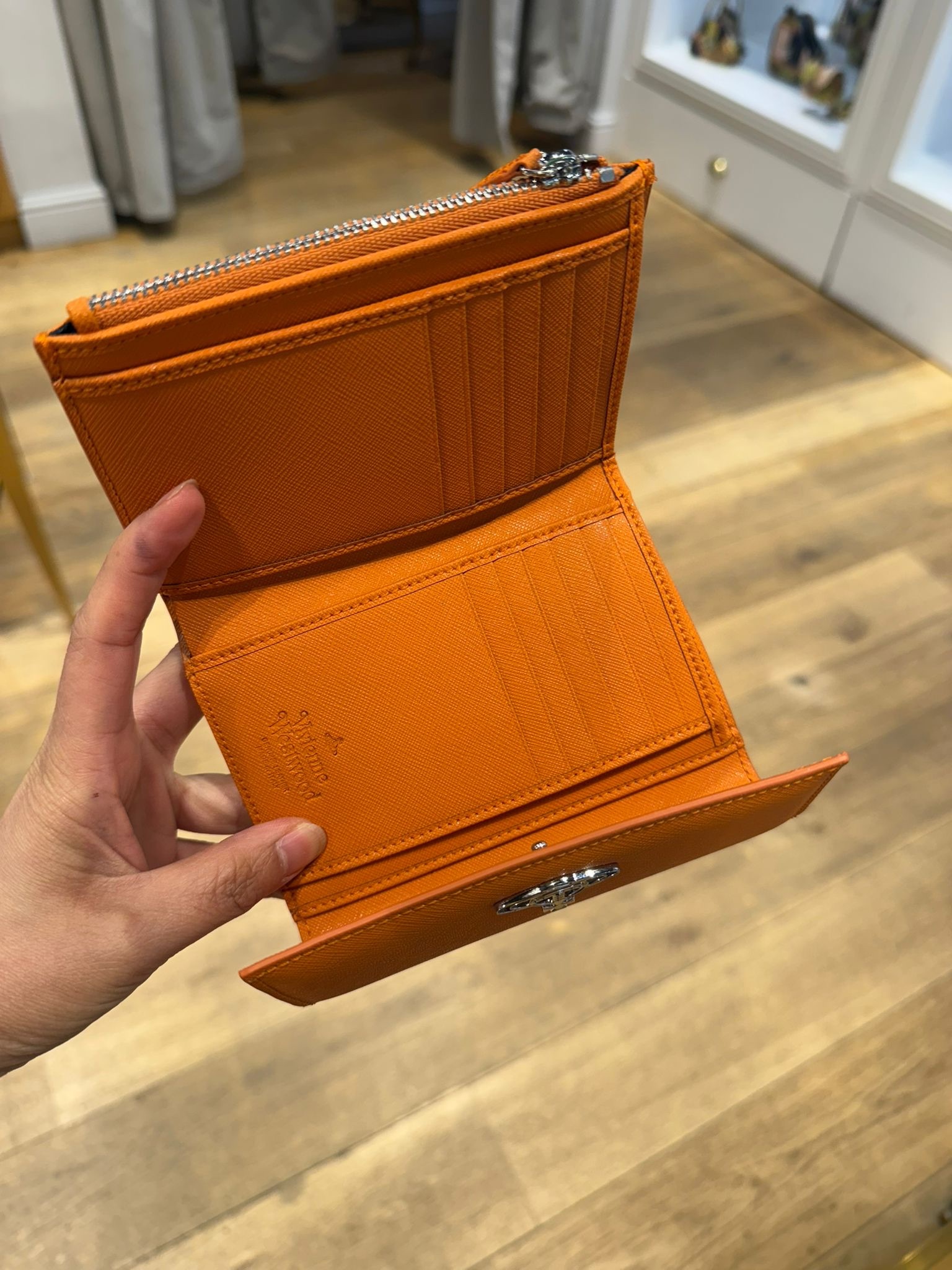 Vivienne Westwood coin pocket wallet Amber orange