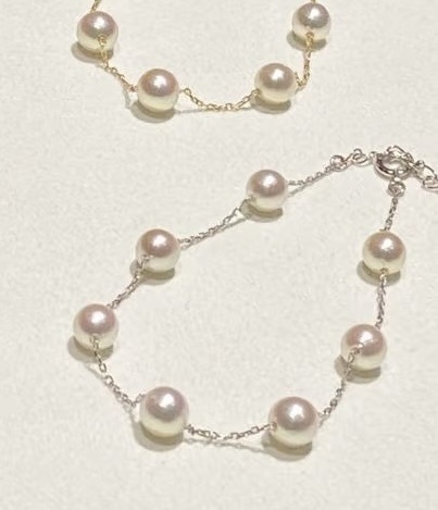 【現貨】LL061666 S925銀手鏈 銀鍍白金+淡水珍珠 (SGB0230001)*銀色**