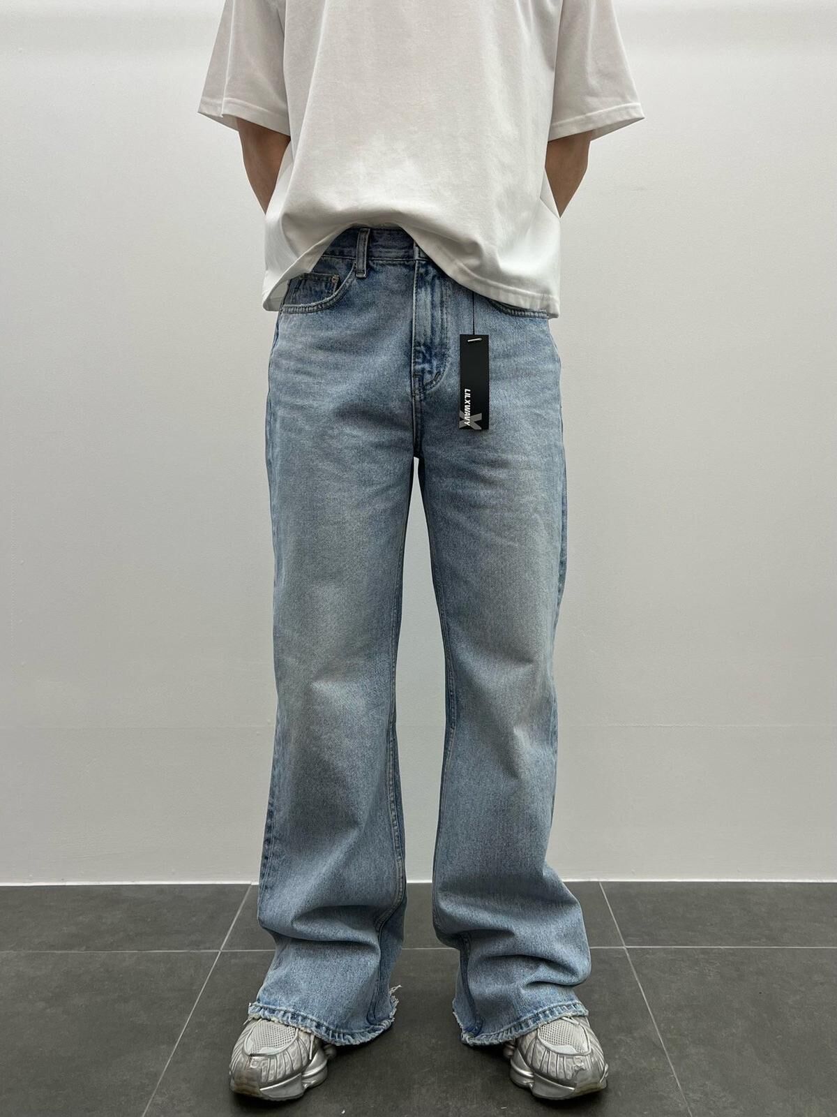 洗水淨色喇叭牛仔褲 LIL-052P