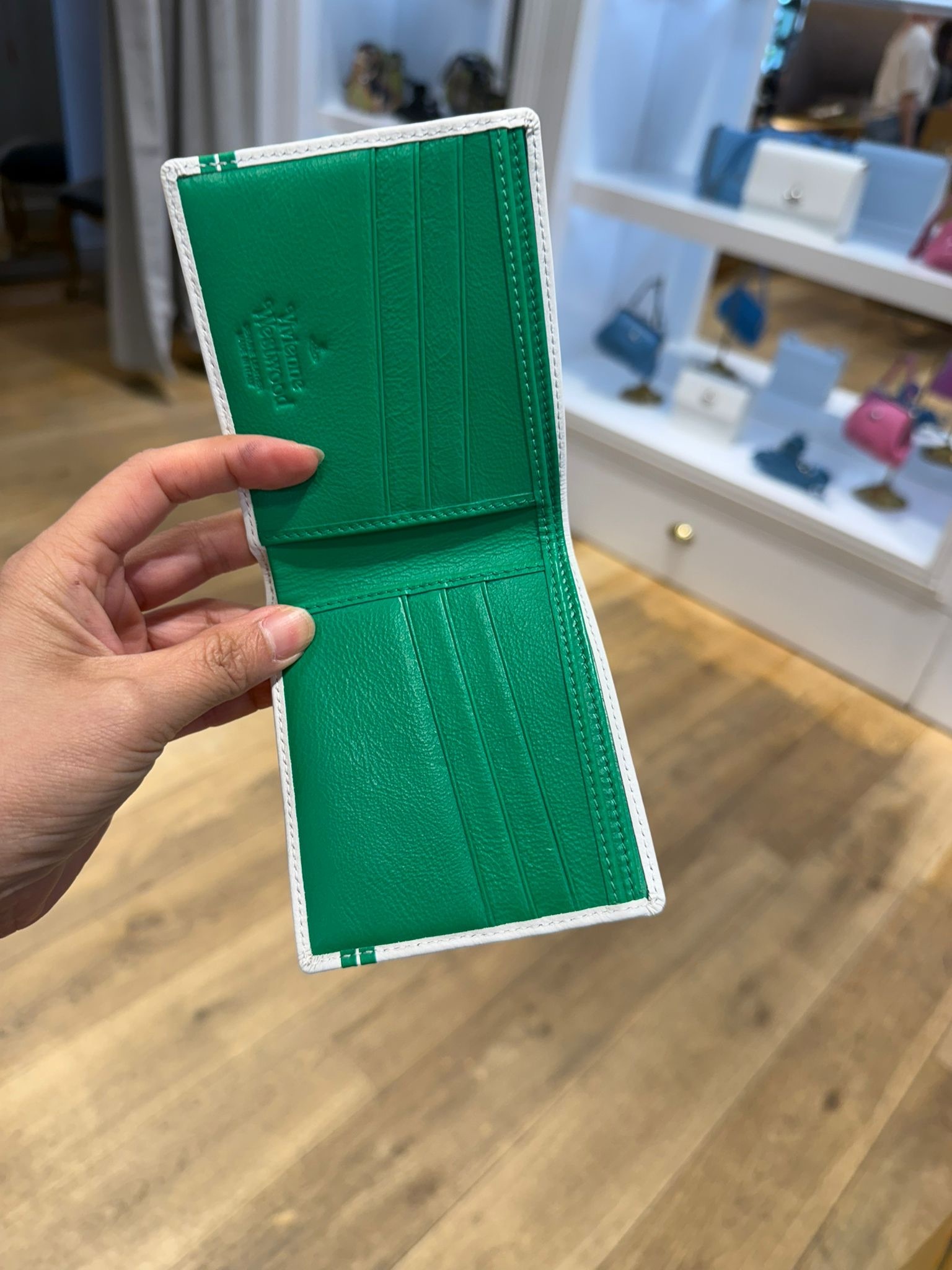 Vivienne Westwood Treeprint Billfold men wallets Green and White