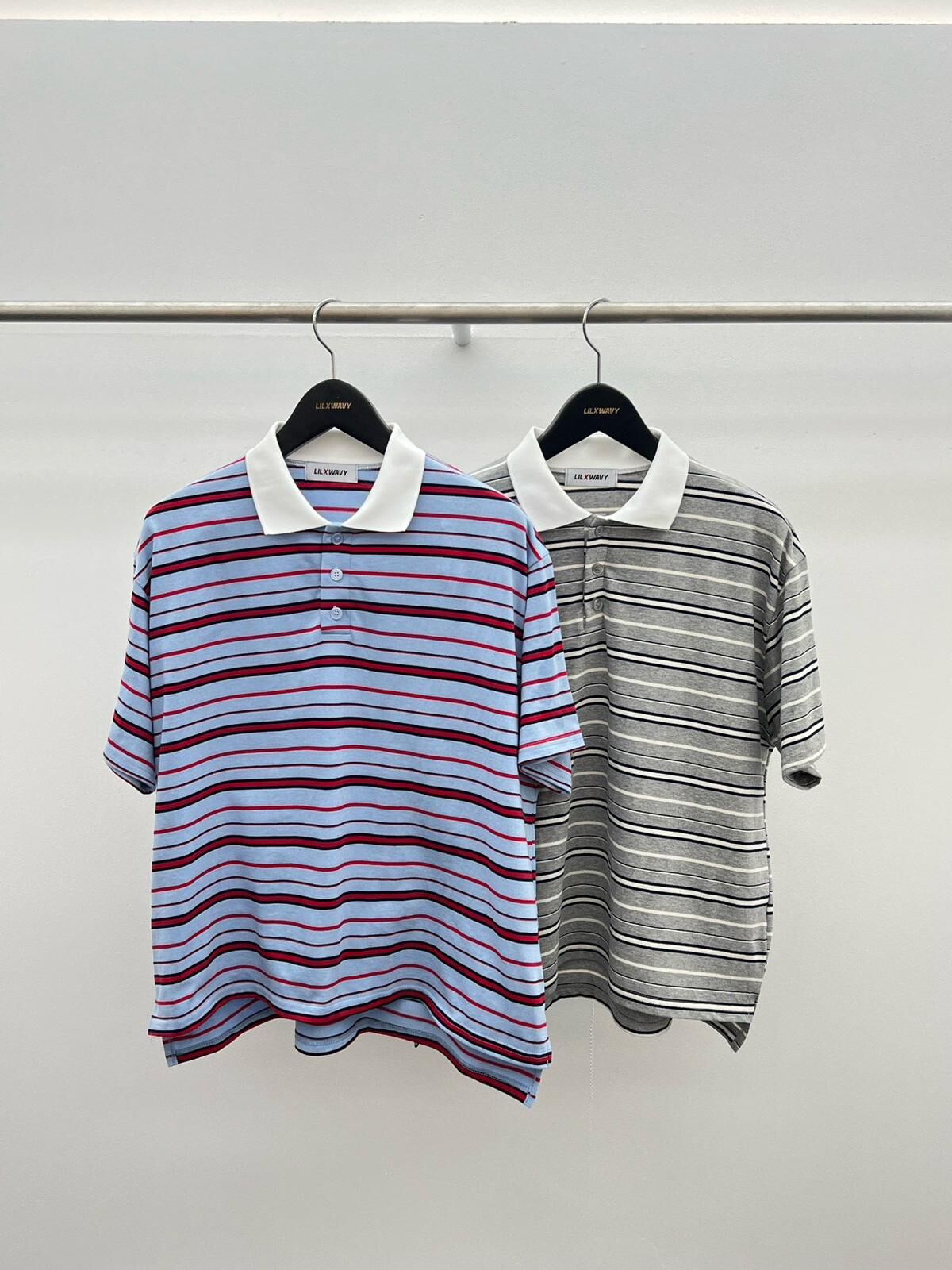 橫間短袖Polo Tee LIL-055T