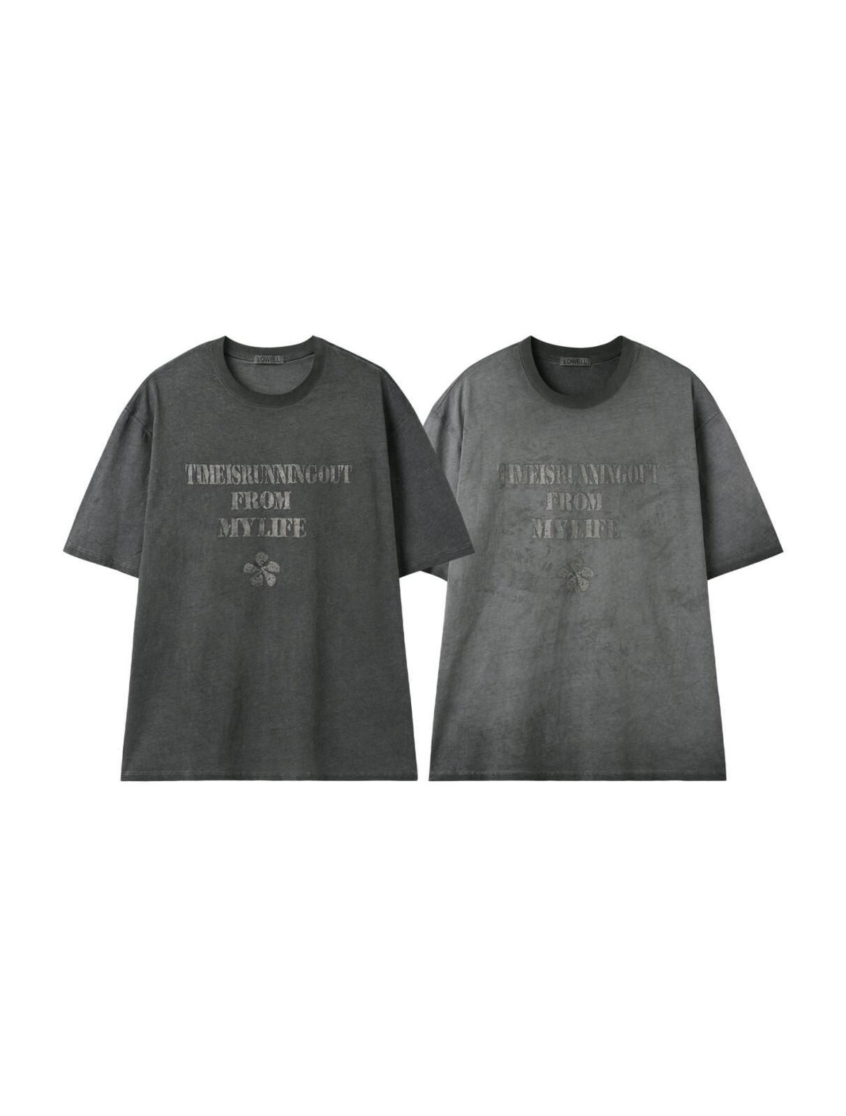 洗水英文字圖案短袖Tee Lowell-065T