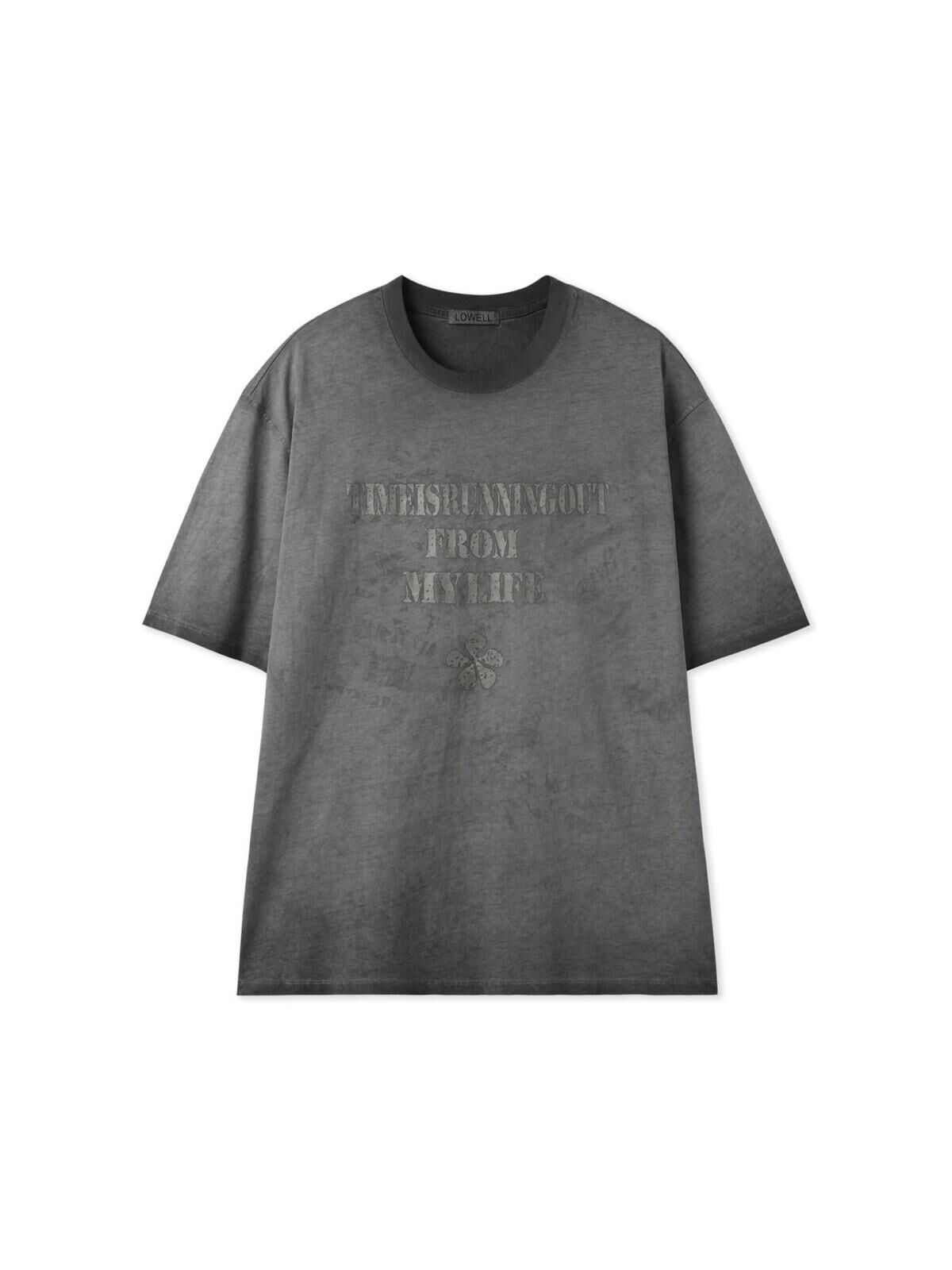 洗水英文字圖案短袖Tee Lowell-065T
