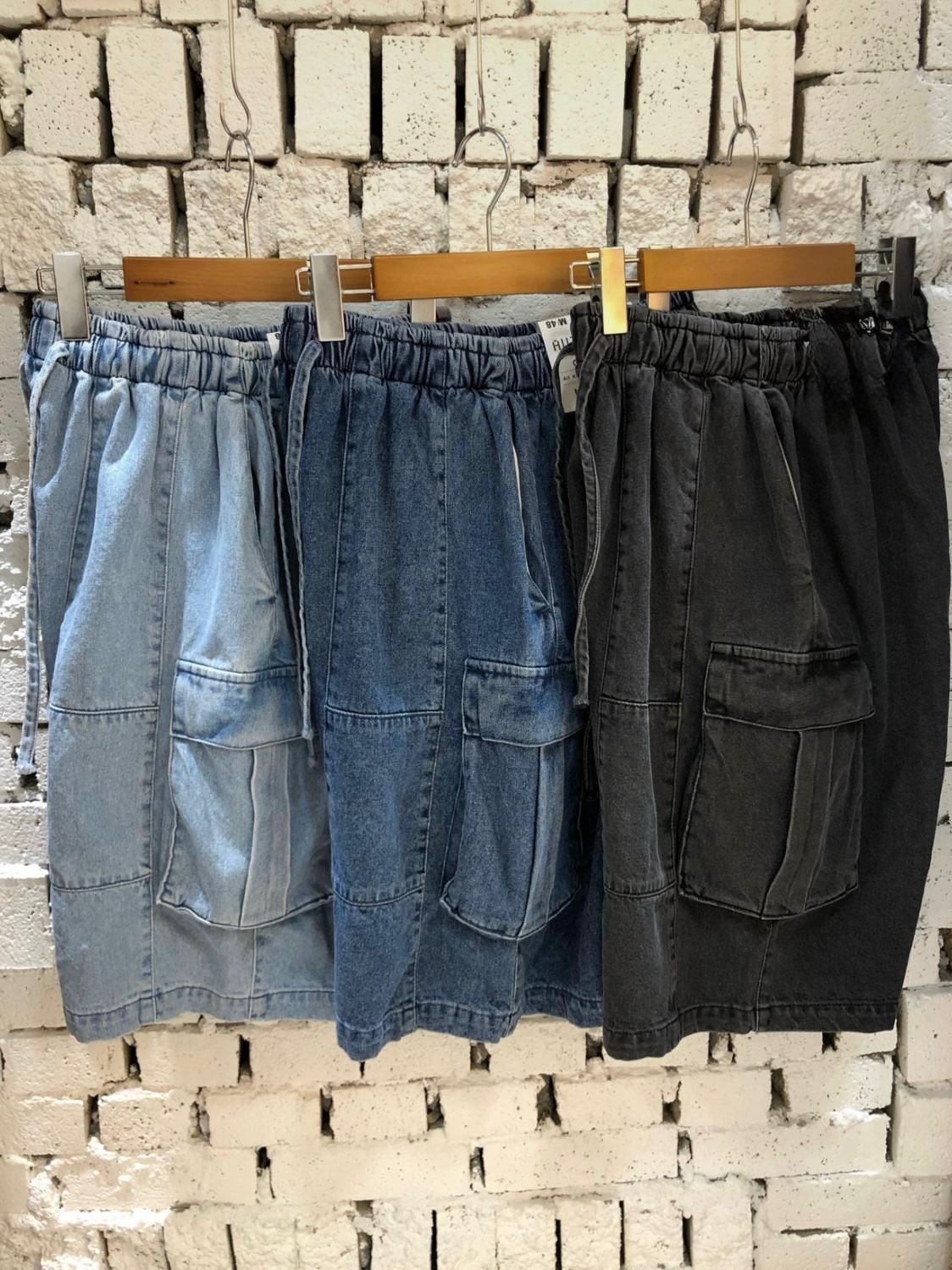 洗水工裝牛仔短褲 P3112