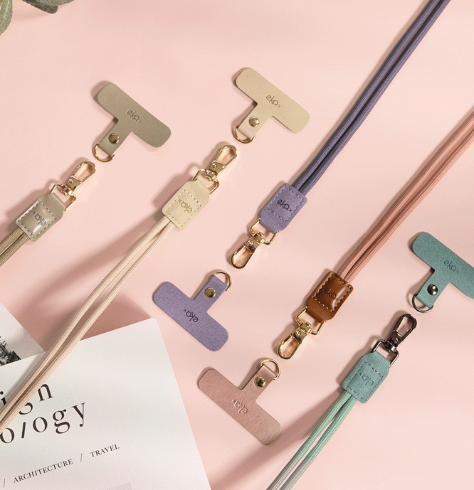 ekax 簡單素色手機掛繩夾片