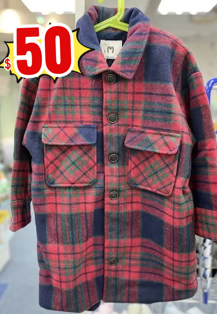 (現貨) LBK-3072 紅色格仔絨底外套🤩🤩