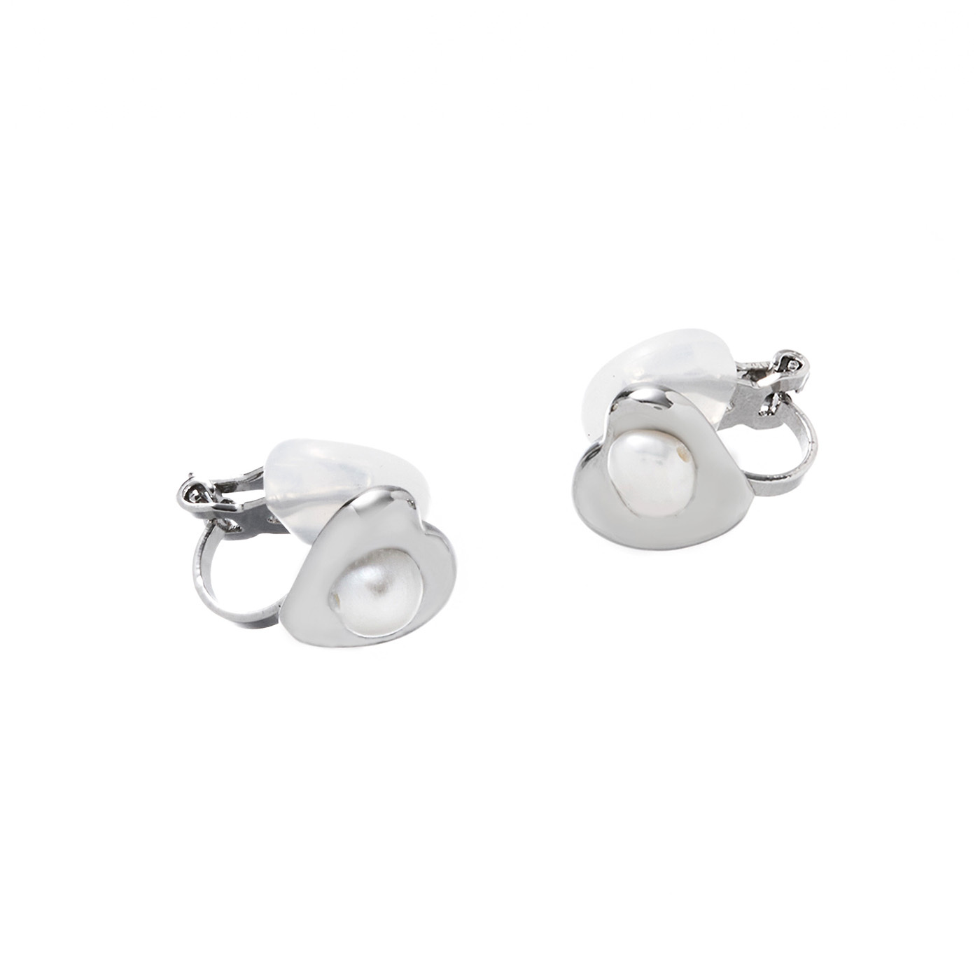 平價飾品,珍珠,愛心,夾式耳環