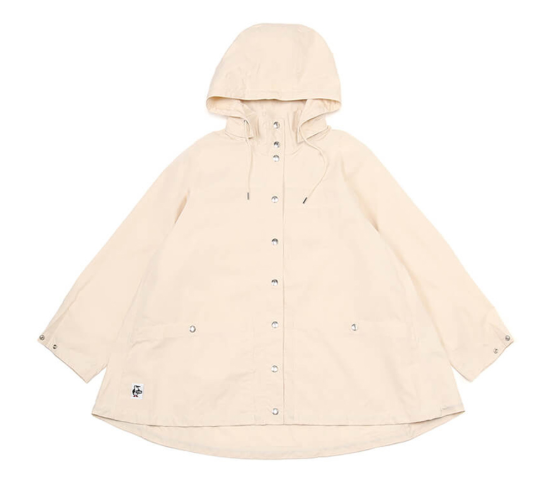 CHUMS Women's A-Line Camping Parka Light Jacket /White /  Lightweight / JUN25