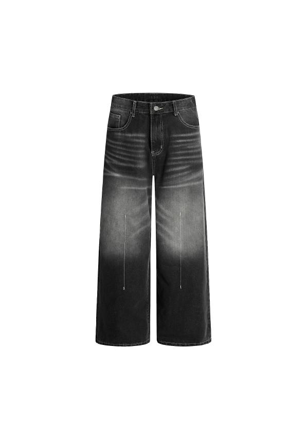 - SIMPLEACTION - 美式復古刷色牛仔直筒褲