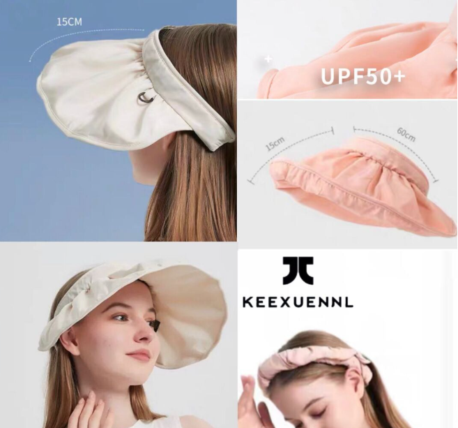 KEEXUENNL 兩用髮箍/防曬防UV 帽，清貨價貨品，不設退換(AT6 705)