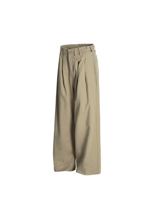 - SIMPLEACTION - 美式復古褶皺休閒西裝褲