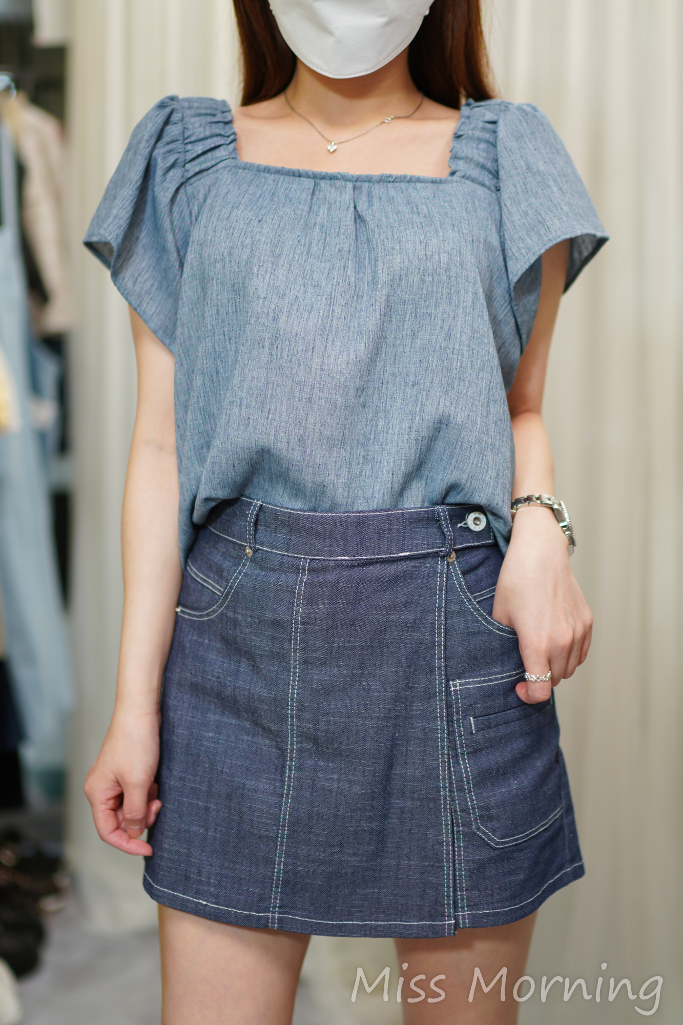 方領遮肚腩既小娃款上衣14654)