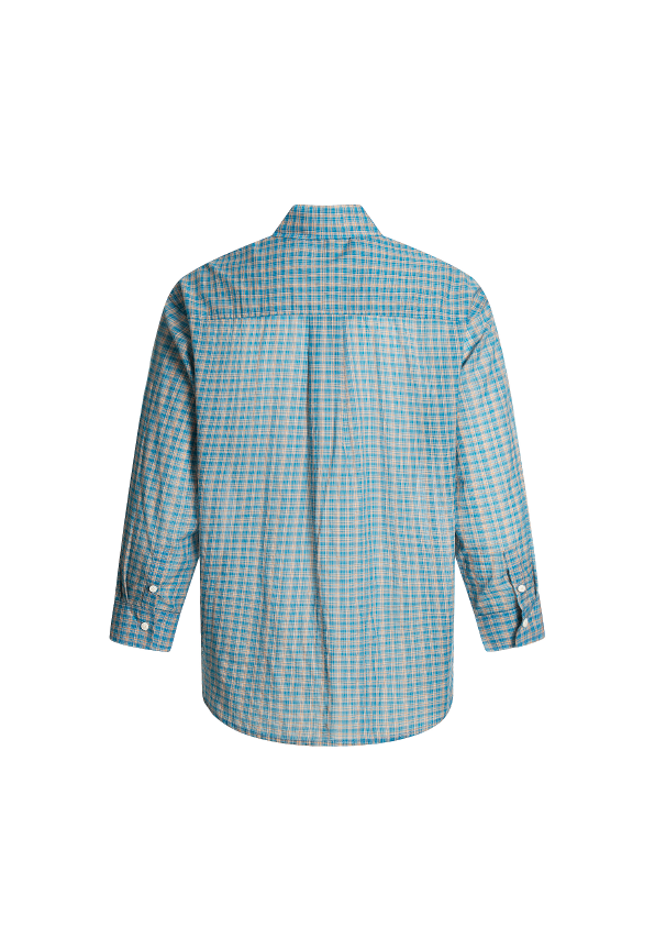 SIMPLEACTION - 美式復古撞色格紋襯衫