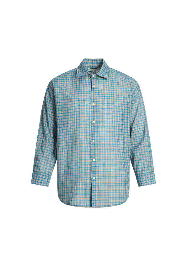 SIMPLEACTION - 美式復古撞色格紋襯衫