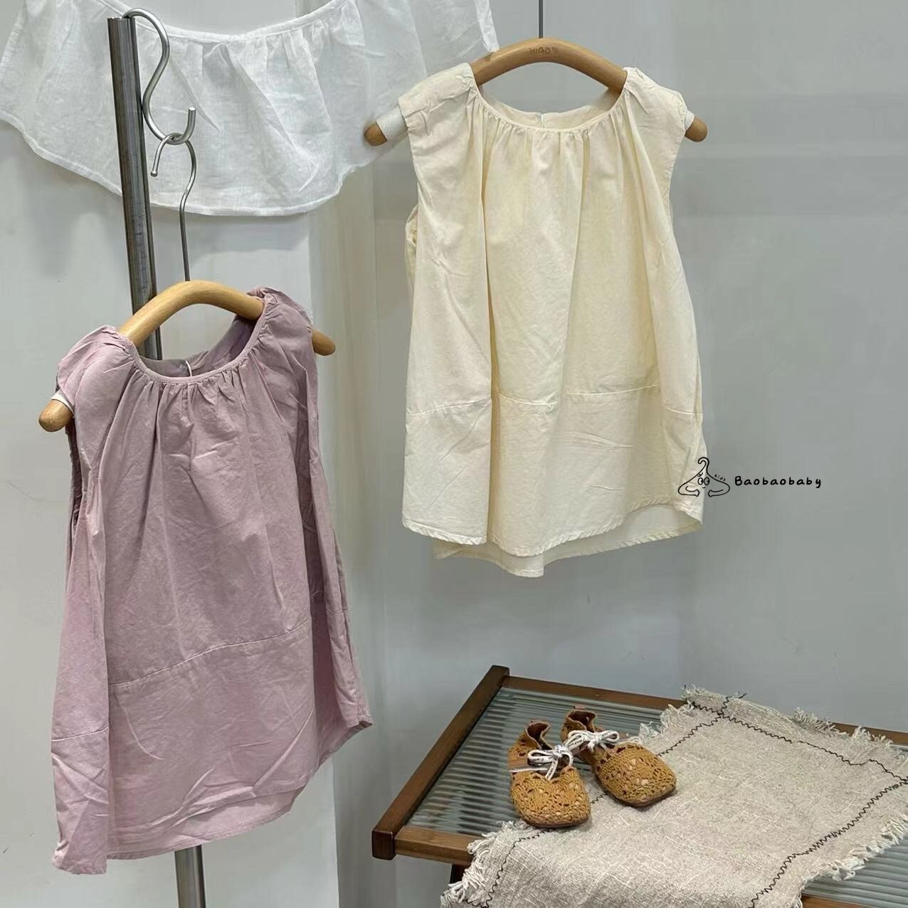 洋氣袖折背心裙