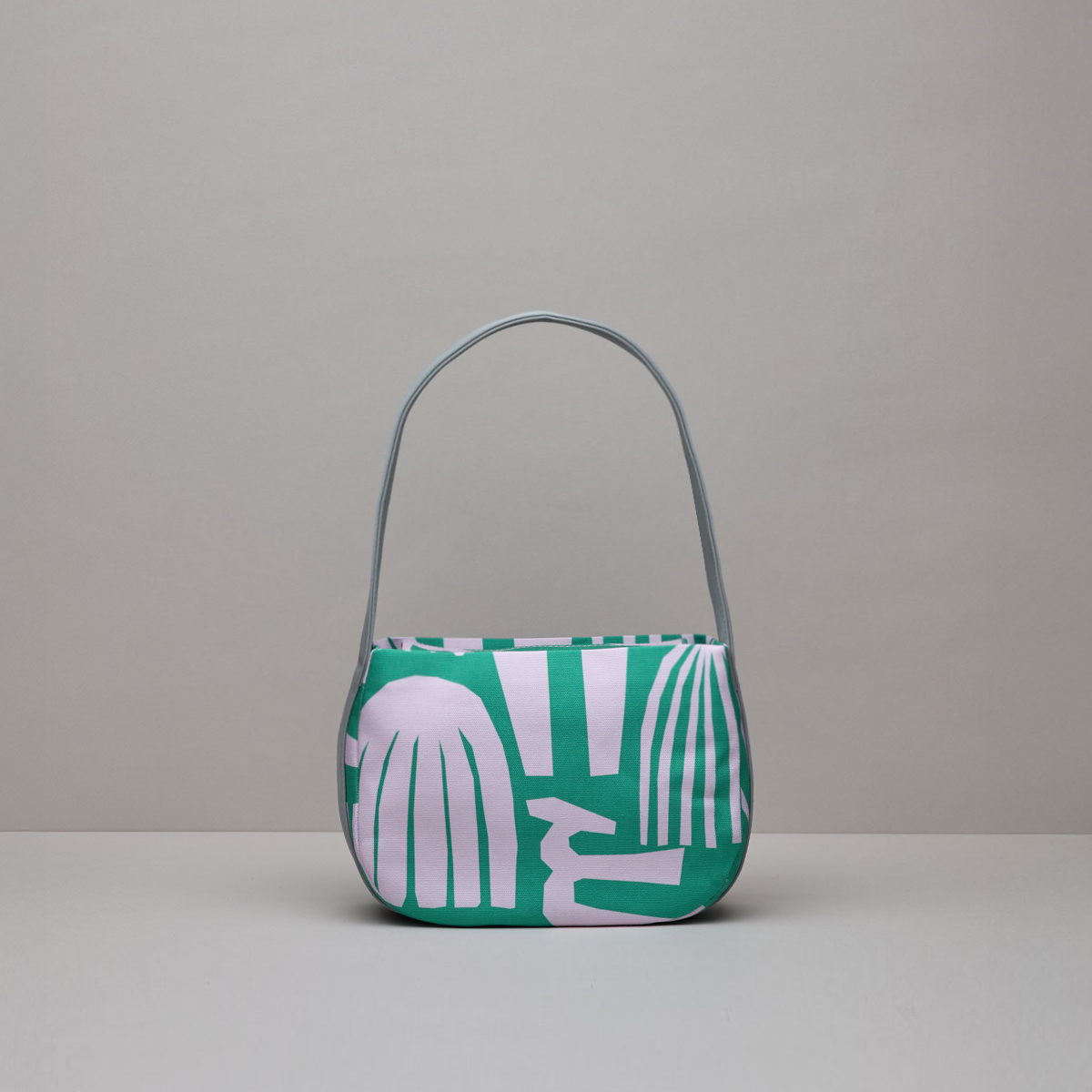 再生皮革彎月包 / 米克斯綠