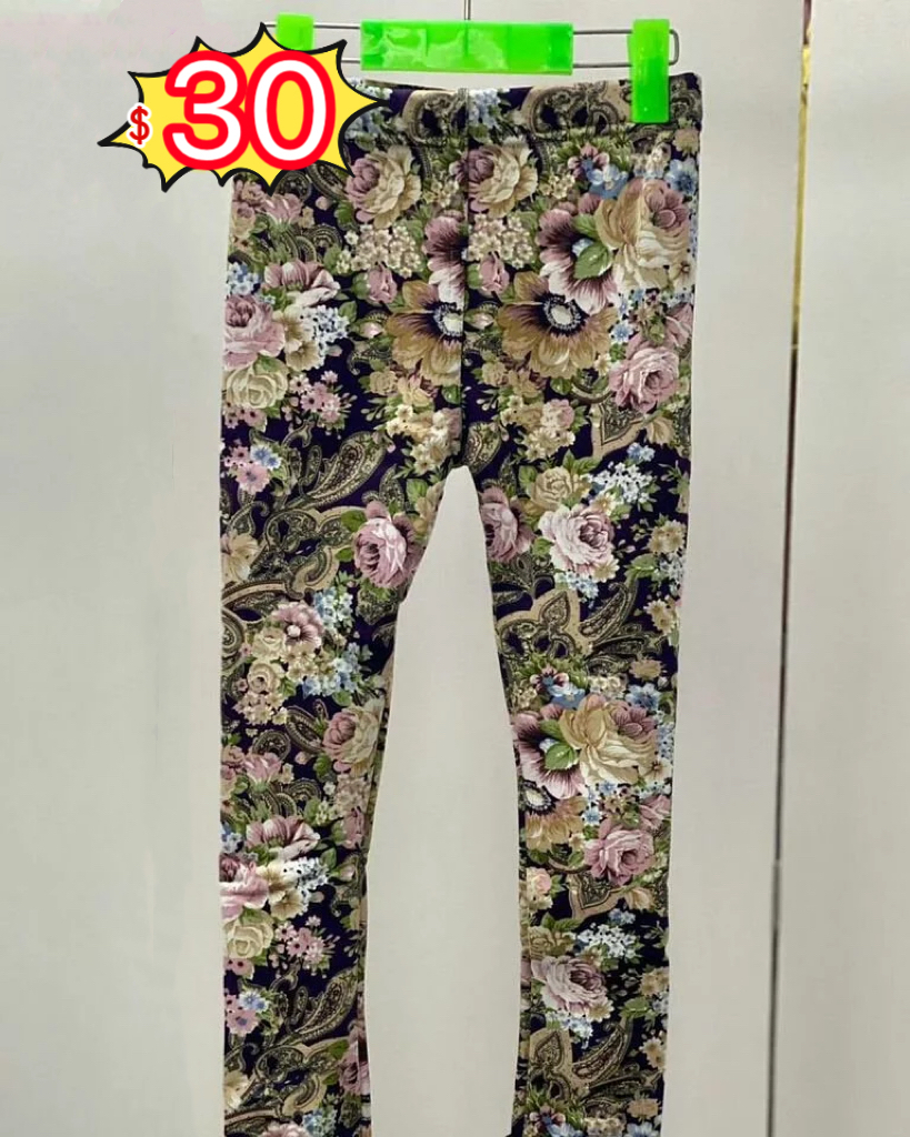 (現貨) LBK-2807 絨底花花legging🌼🌺🌸