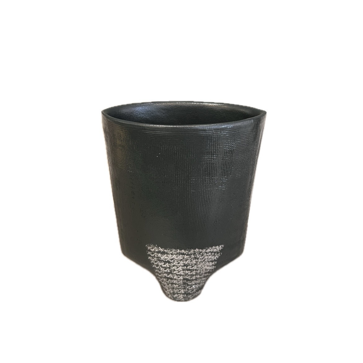 手作陶瓷花器-未了情 黑