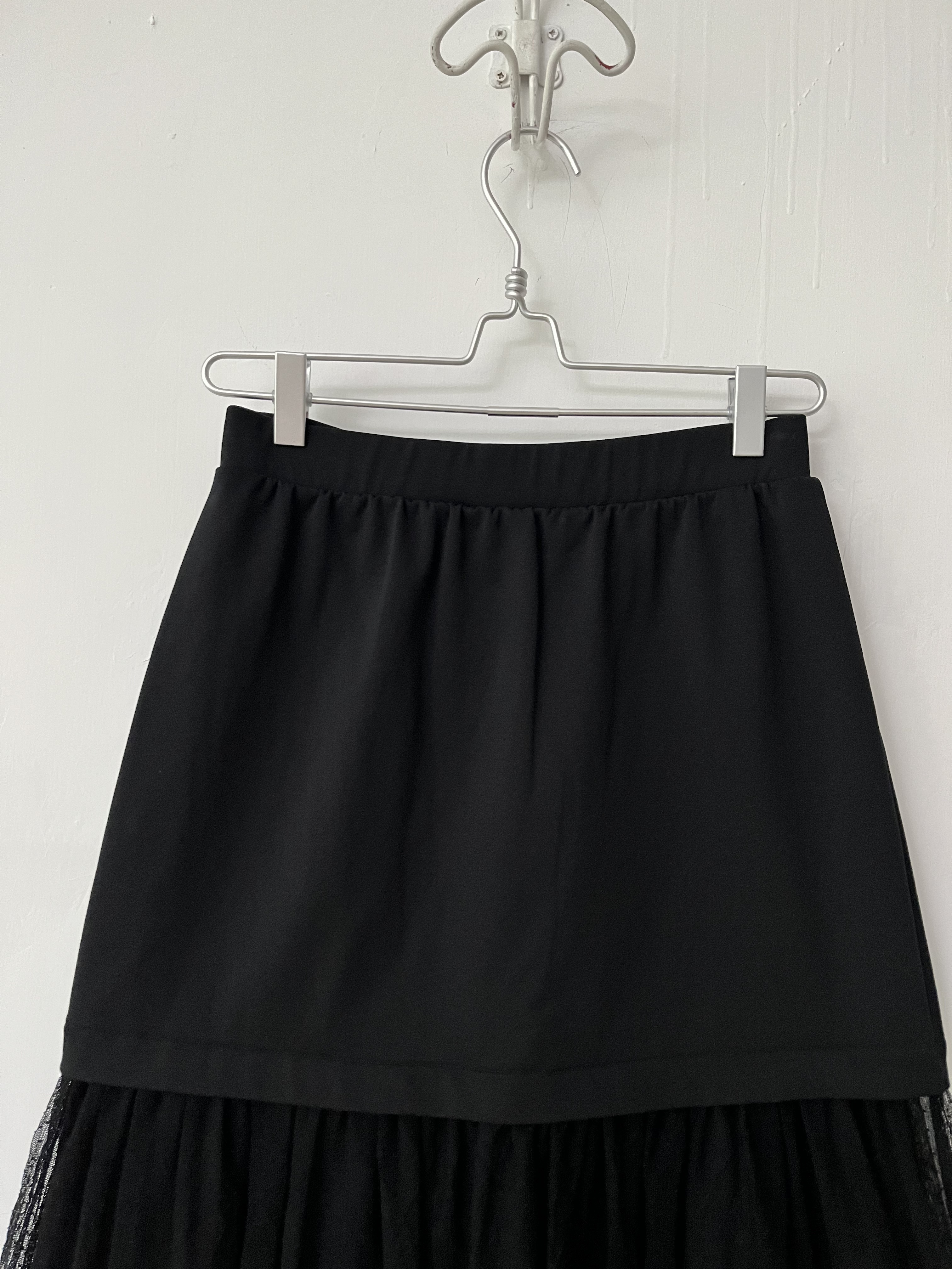 日本製iki黑色拼綱紗裙