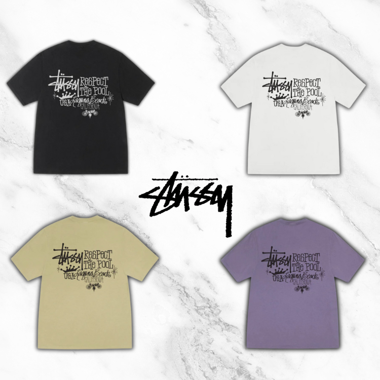 早期完売★Stussy★RESPECT THE POOL TEE PIGMENT DYED ELM/追跡 Respect The Pool Tee Pigment Dyed – Elm | Tees | Stüssy