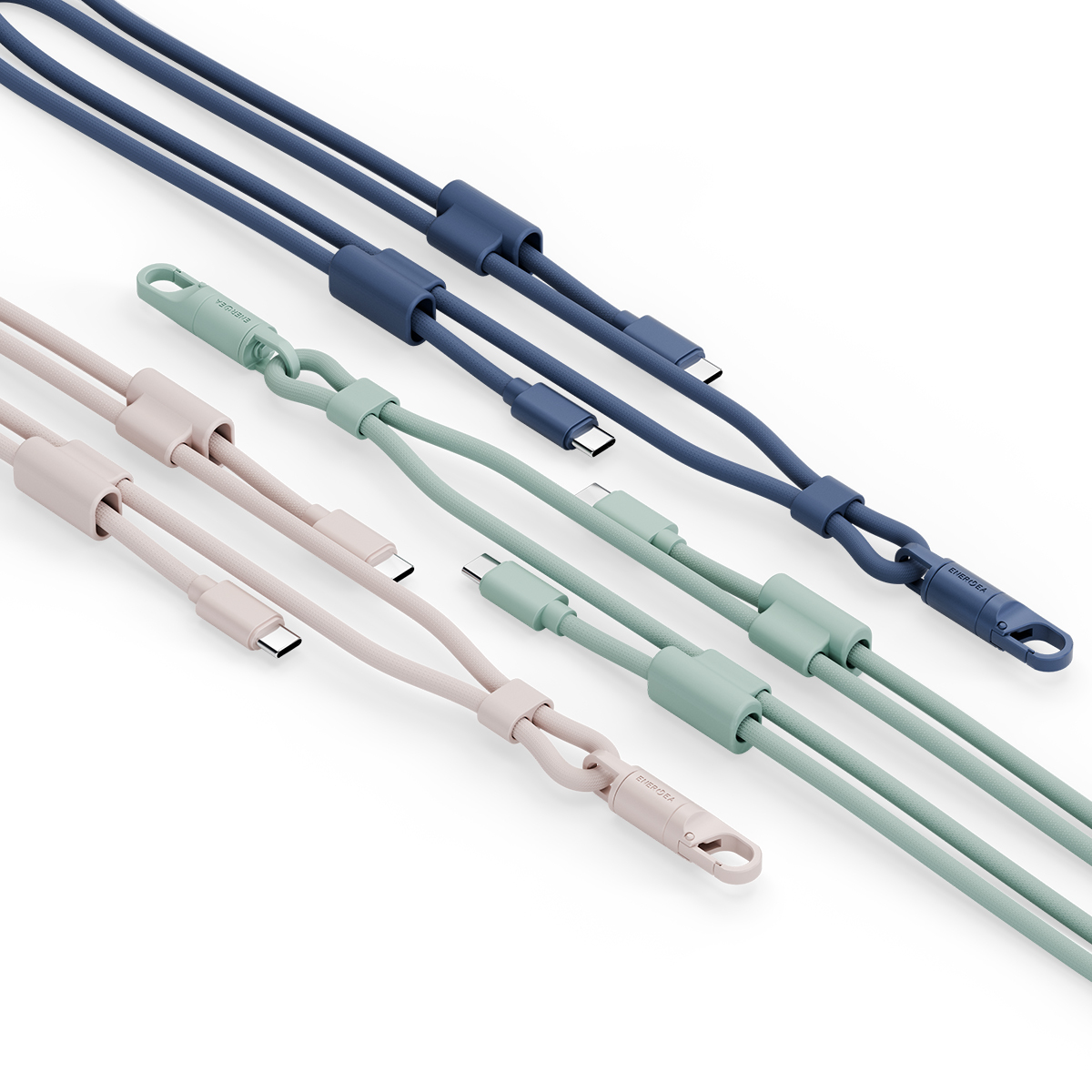 ENERGEA Lasso USB-C 5A PD2​​40W 2-in-1 多功能手機頸繩搭配 C-C 快速充電和同步線