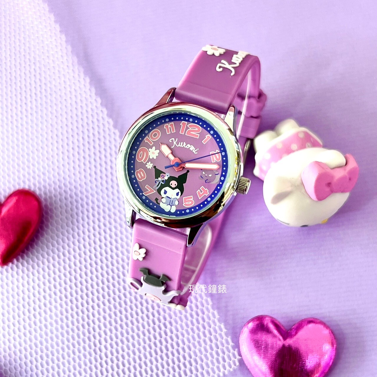 【HELLO KITTY】庫洛米系列俏皮立體圖案兒童錶 KT081LWVV 30mm 現代鐘錶