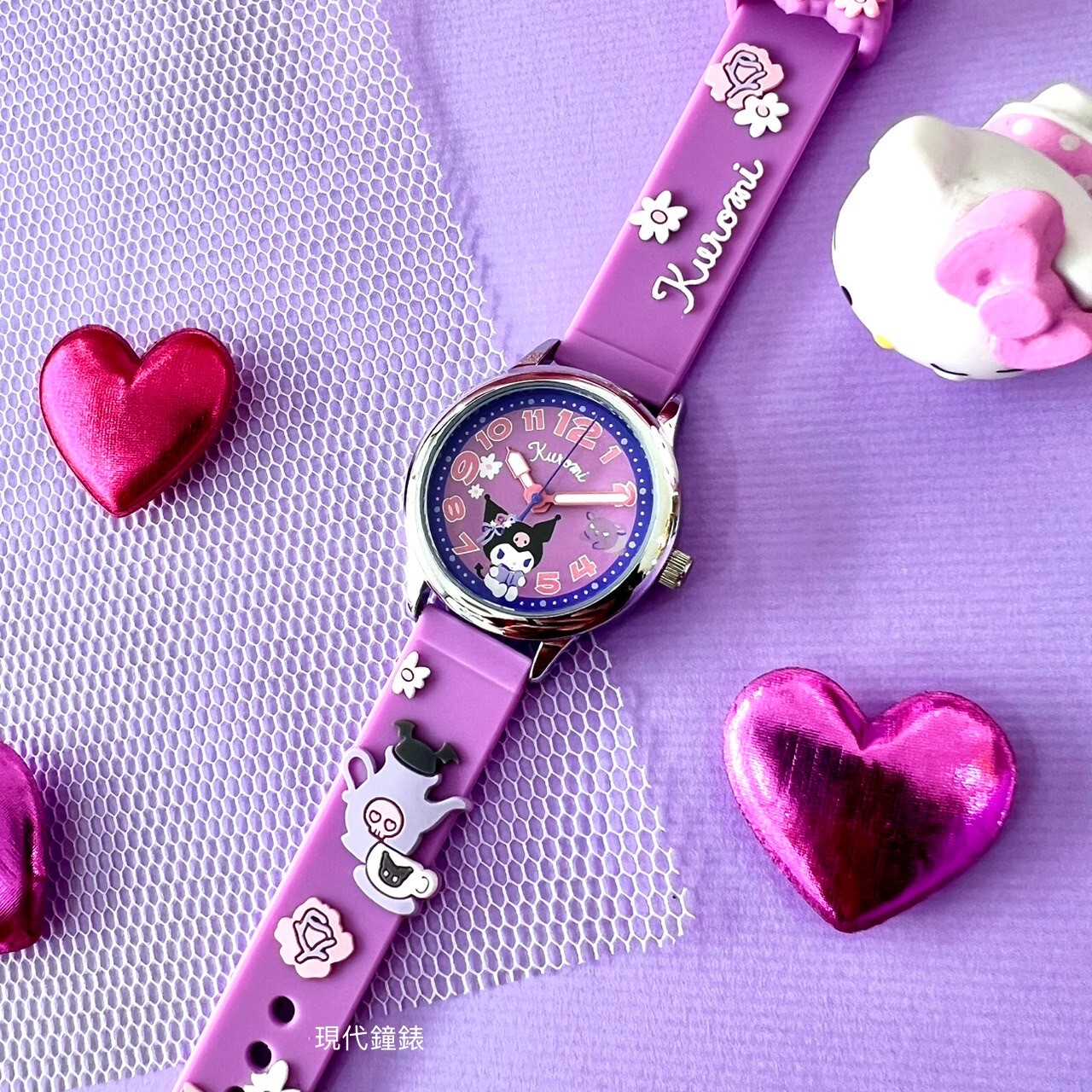 【HELLO KITTY】庫洛米系列俏皮立體圖案兒童錶 KT081LWVV 30mm 現代鐘錶