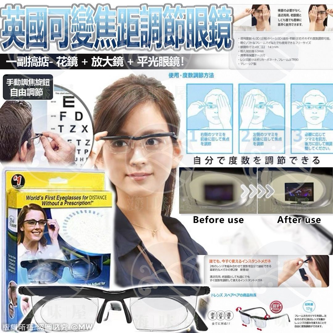 S19134 英國可變焦距調節眼鏡