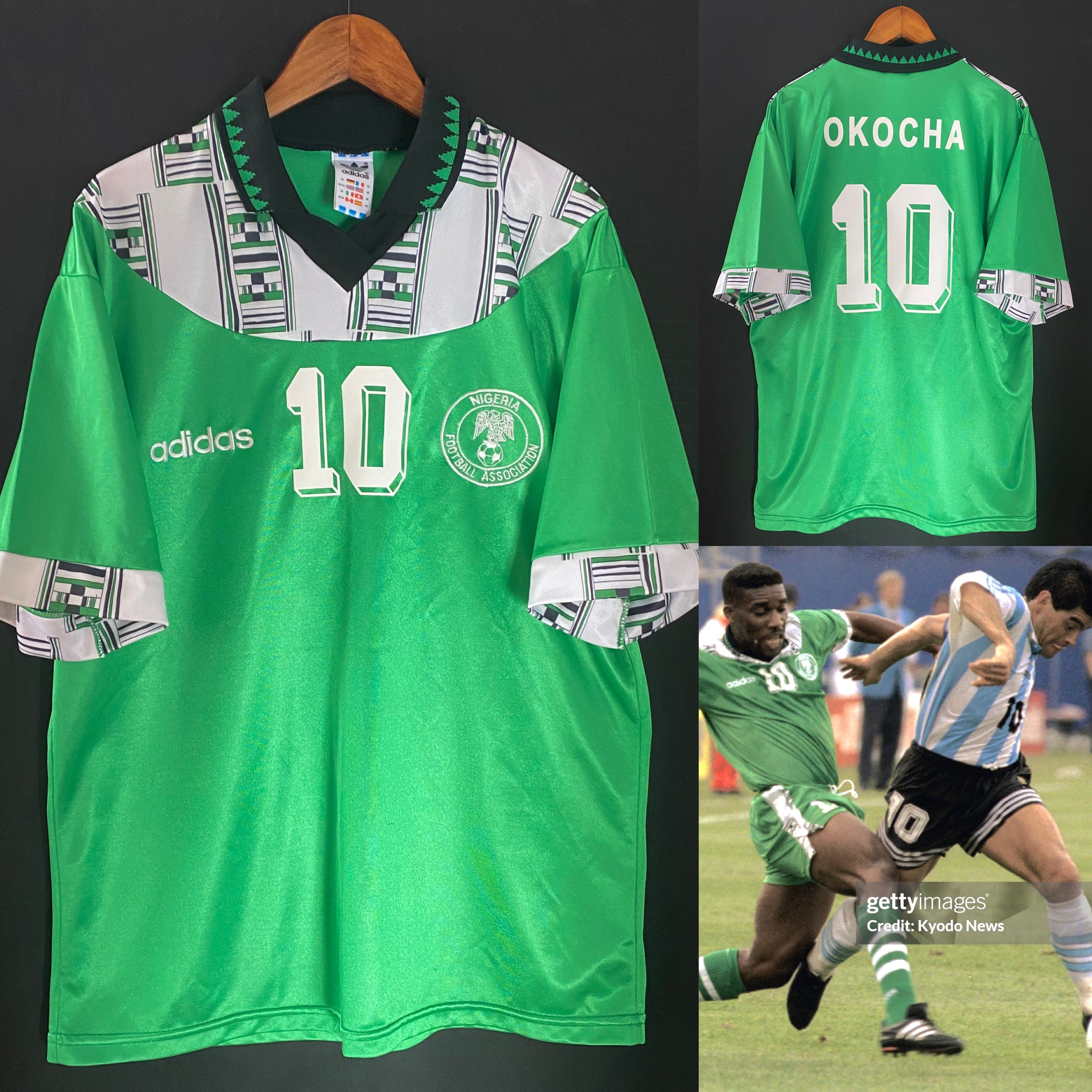 Nigeria 1994 FIFA World Cup Adidas Home Shirt #10 OKOCHA