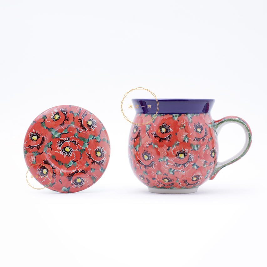 有蓋-胖胖杯 中 350ml - 炙熱的紅