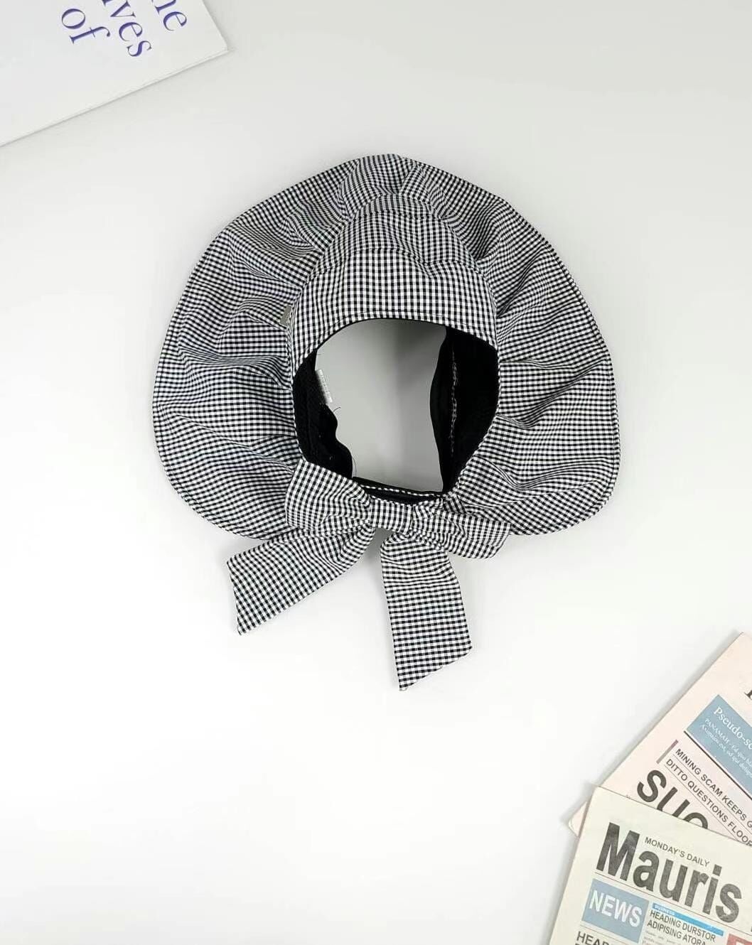 TH4458 格仔闊邊遮陽帽