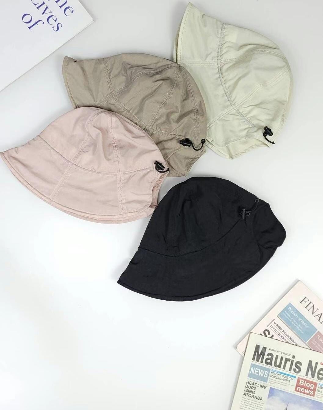 TH4459 風褸料後束繩漁夫帽