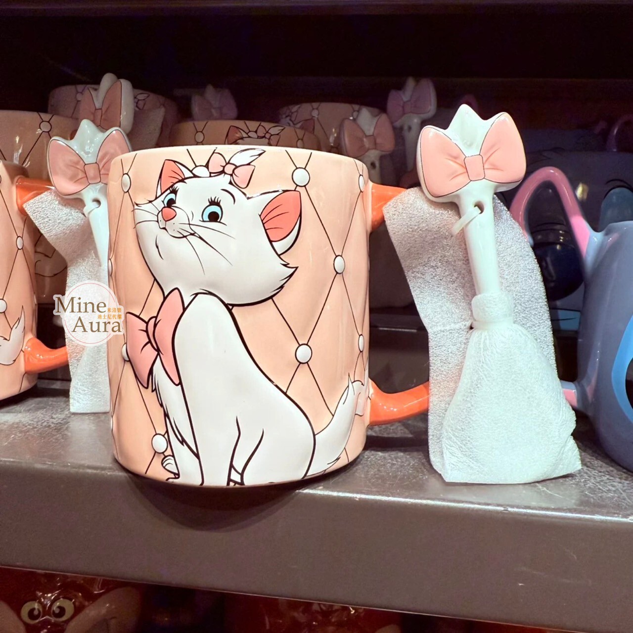 瑪莉貓 Marie 造型 湯勺+馬克杯 組 水杯 貓兒歷險記 The Aristocats -上海迪士尼樂園