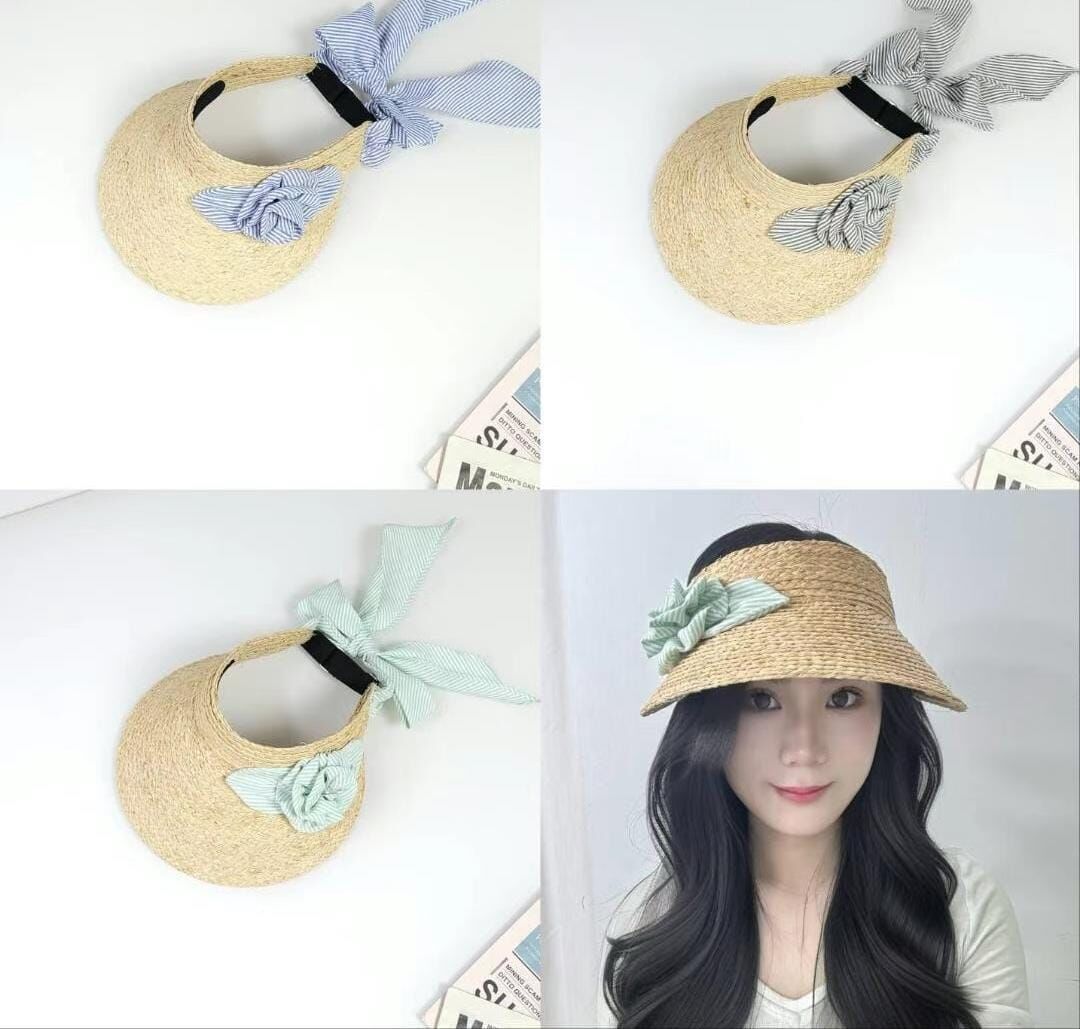 TH4463 布製玫瑰遮陽帽