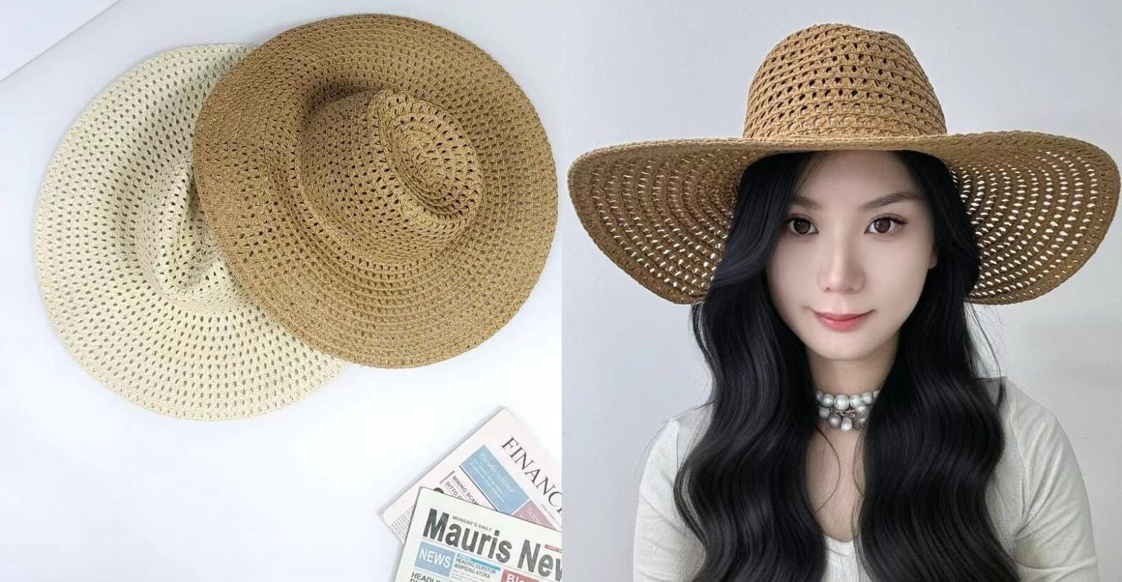 TH4471 度假草邊牛仔闊邊帽