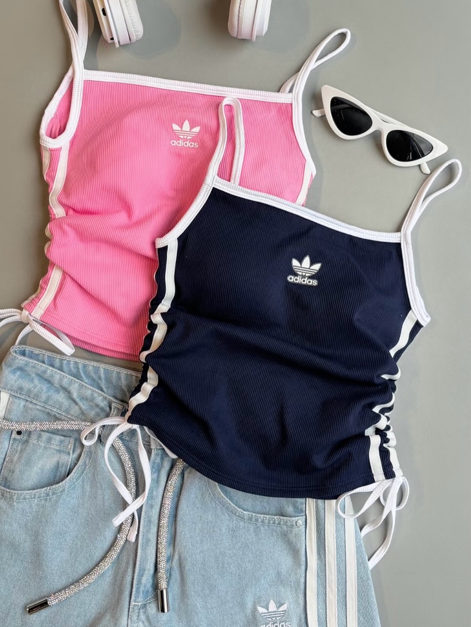 <快速出貨> Adidas Originals 抽繩吊帶背心 自帶胸墊🩷