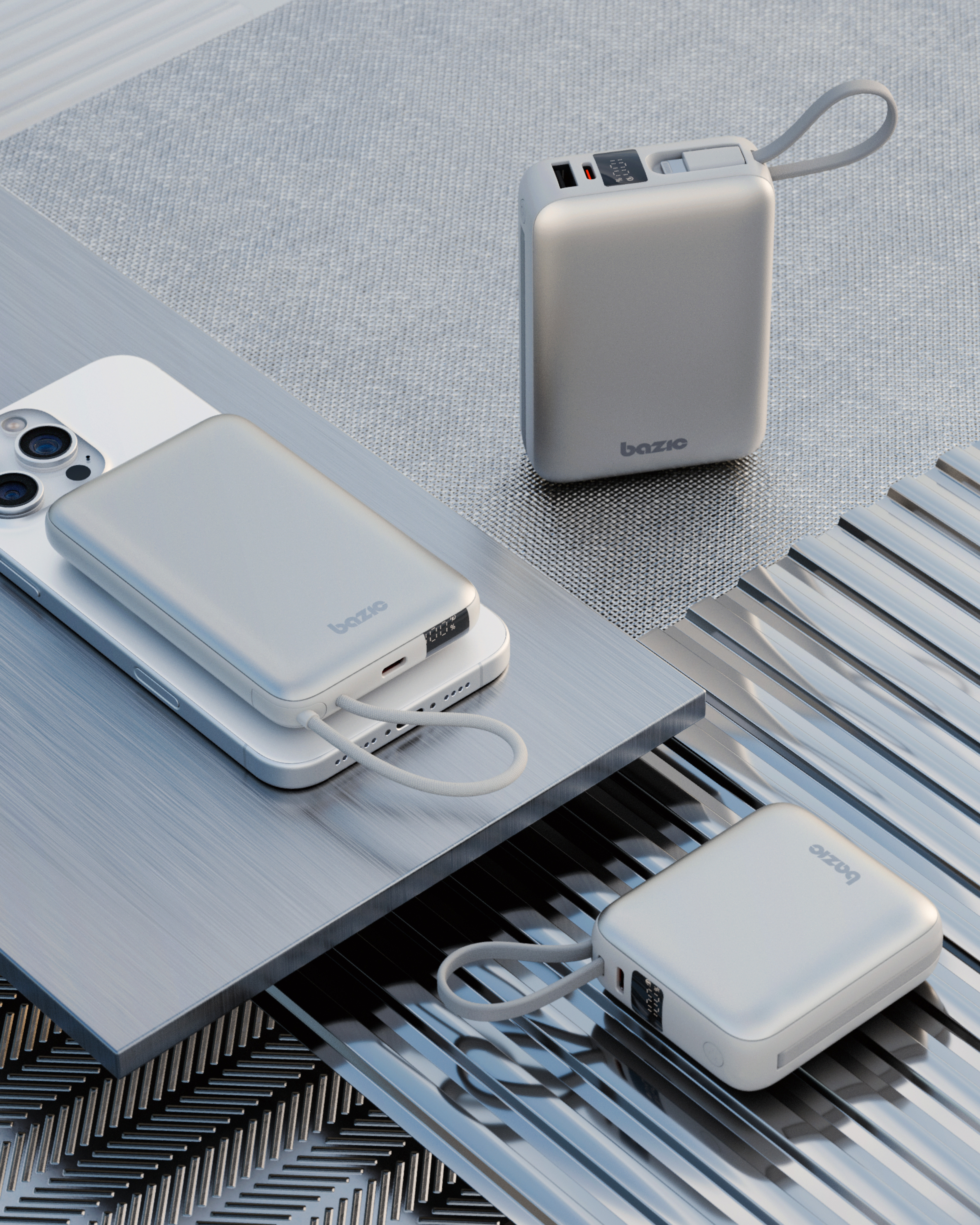 BAZIC Fusion Mini 10K/20K 3-in-1 PD20W 內建 USB-C+Lightning 快速充電線行動電源