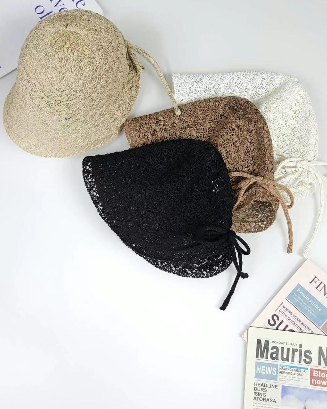 TH4475 鏤空編織軟身娃娃帽