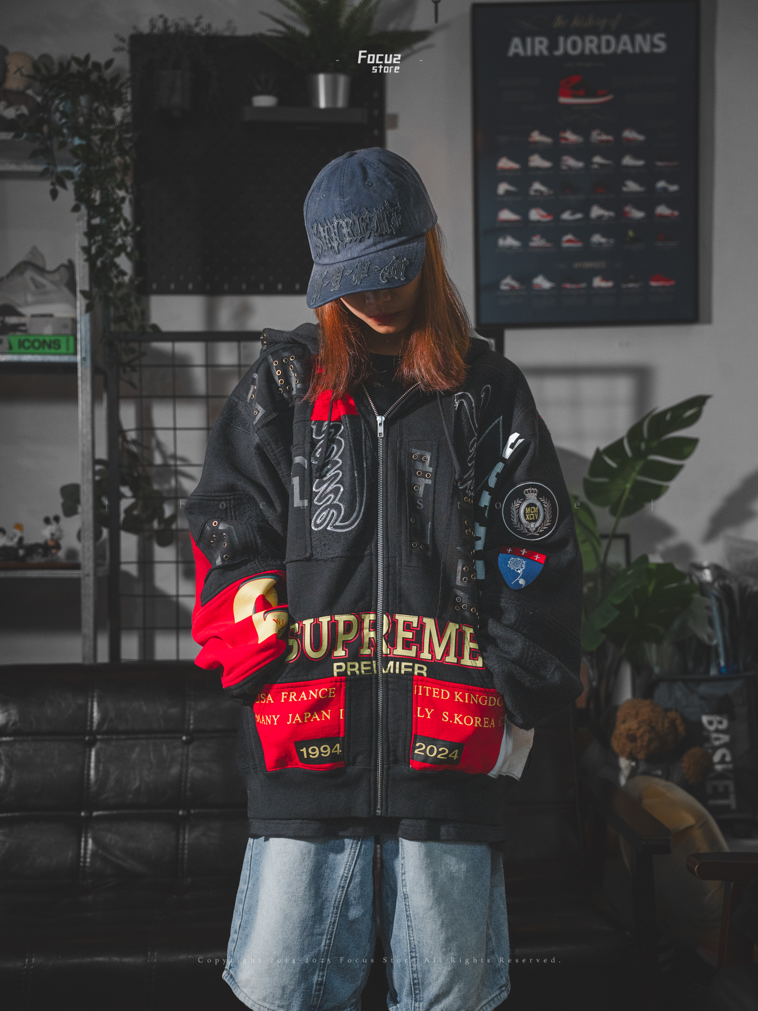 【Focus Store】預購 Supreme SS25 Week14 Patchwork Zip Up Hooded Sweatshirt 斜紋布拼接拉鍊外套 兩色