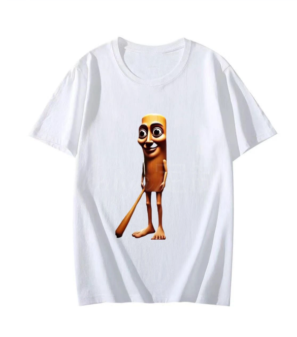 预购 国外山海经 圆领白T休闲衣 木棍人款 TUNG TUNG SAHUR