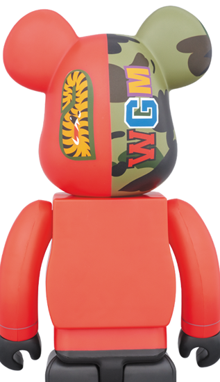 BEARBRICK BAPE 1st CAMO SHARK (RED Ver.) 400%